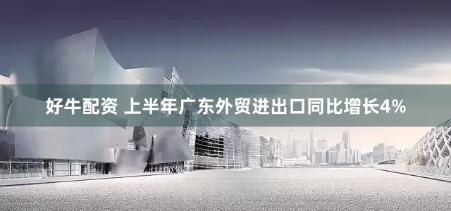 好牛配资 上半年广东外贸进出口同比增长4%