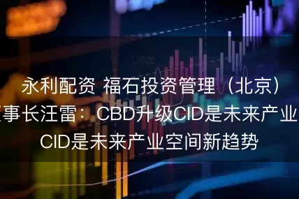 永利配资 福石投资管理（北京）有限公司董事长汪雷：CBD升级CID是未来产业空间新趋势